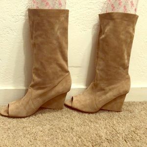 Diane Von Furstenberg peep toe boots